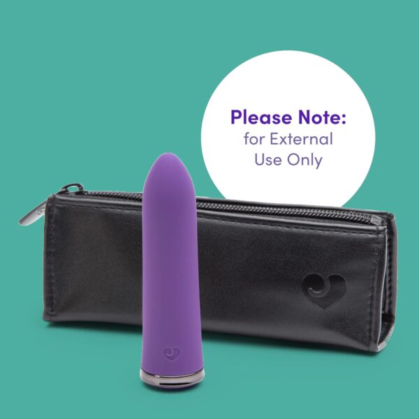 Lovehoney Desire Bullet Vibrator - 3.5 Inch Silicone Mini Bullet Vibrator with Tapered Tip - Multispeed Bullet Vibrator for Women with Storage Case - Rechargeable & Waterproof - Purple - Image 7