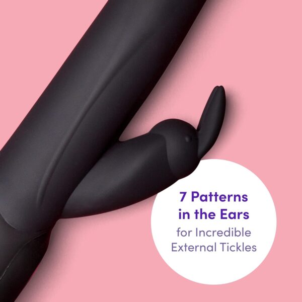 Lovehoney Power Play Rabbit Vibrator - 5.5 Inch Curved G Spot Vibrator for Women - 7 Patterns & 3 Speeds - Silicone Dual Stimulation Adult Sex Toy - Waterproof - Black - Image 4