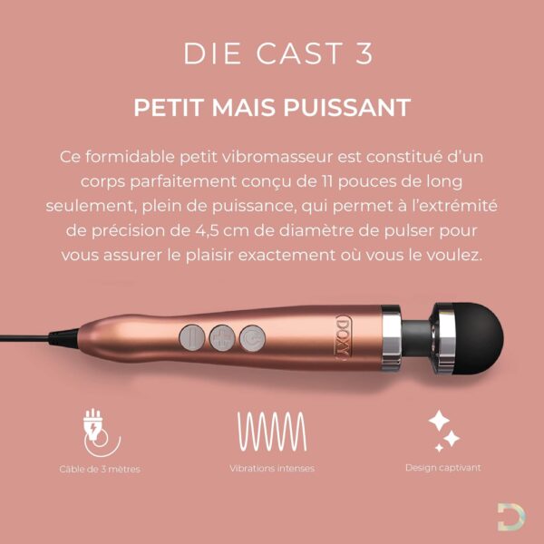 DOXY Die Cast No 3 Adult Toys Sensual Massager - Rose Gold Deep Tissue Massager Sex Toys for Her - Wand Vibrator Back Massager - Sexual Pleasure Tools for Women - World’s Most Powerful Female Vibrator - Image 2