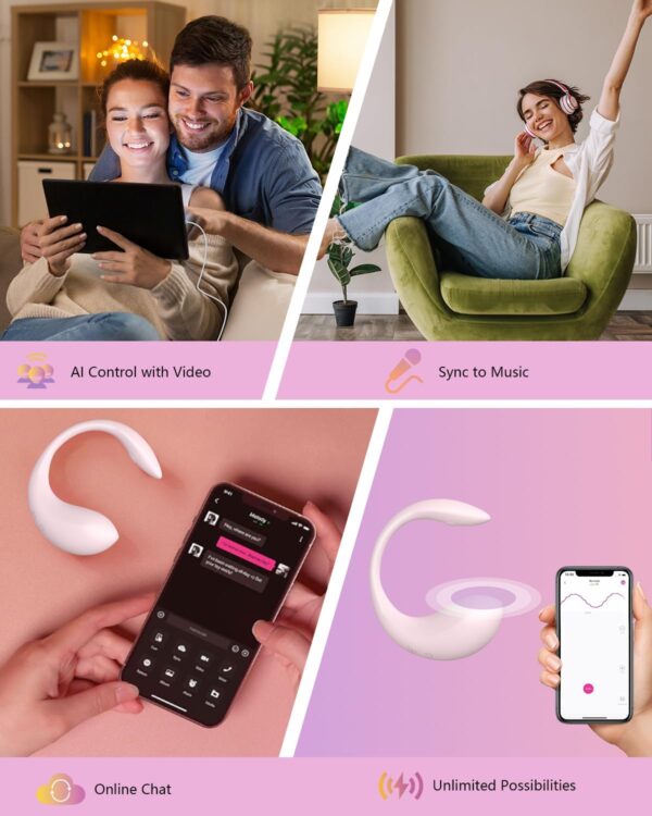 2024 Latest APP Controlled Vibrator with AI-Powered, Smart Wireless Remote Control Bullet Vibrator for Women Wearable Quiet G Spot Vibrator with Remote for Long-Distance Relationship - Image 5