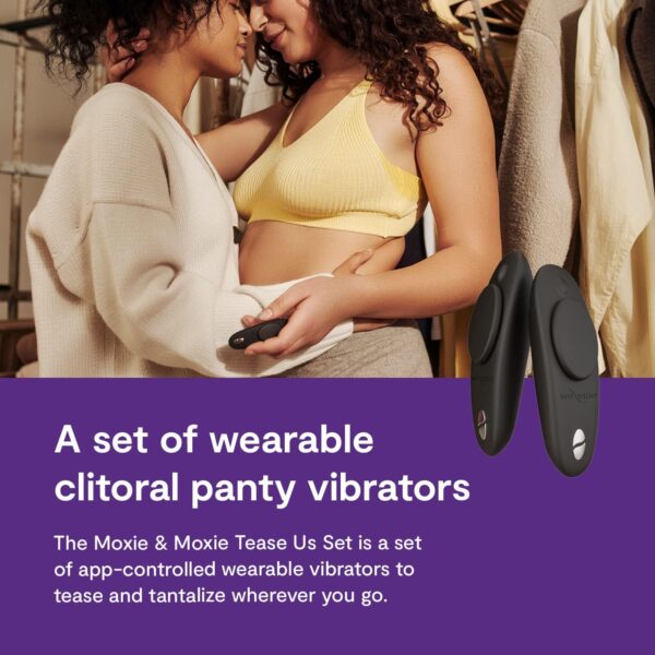 We-Vibe Tease Us Set Moxie + Moxie - Wearable Panty Vibrators for Women - Clitoral Stimulator with 10 Vibration Modes - App Controlled & Whisper Quiet-Rechargeable & Waterproof Adult Toys for Couples - Image 2