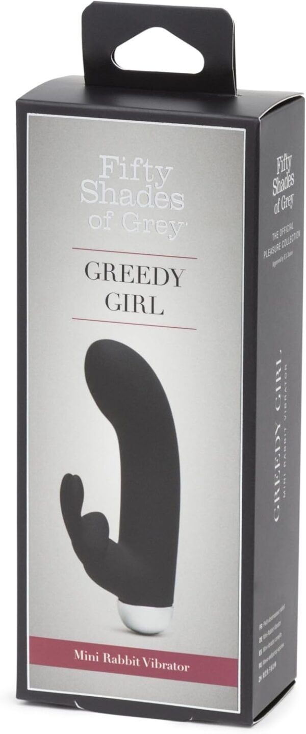 Fifty Shades of Grey Greedy Girl Mini Rabbit Vibrator - 5 Inch Silicone Vibrator for Women - 10 Function Dual Stimulation Adult Sex Toy - Rechargeable & Waterproof - Black - Image 5