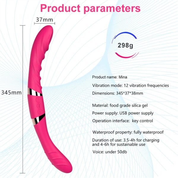 Vibrator Dildo for Women Vaginal - Double Headed, Food Grade Silicone MaterialAdult Sex Toys, 12 Frequency Strong Earthquake Massagers, Under 50db Mute, 100% Waterproof (Color : Purple) - Image 3