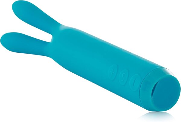 Rabbit Bullet Vibrator, Powerful, Whisper Quiet, Waterproof, USB Rechargeable, 100% Medical Grade Silicone - Teal - Image 2