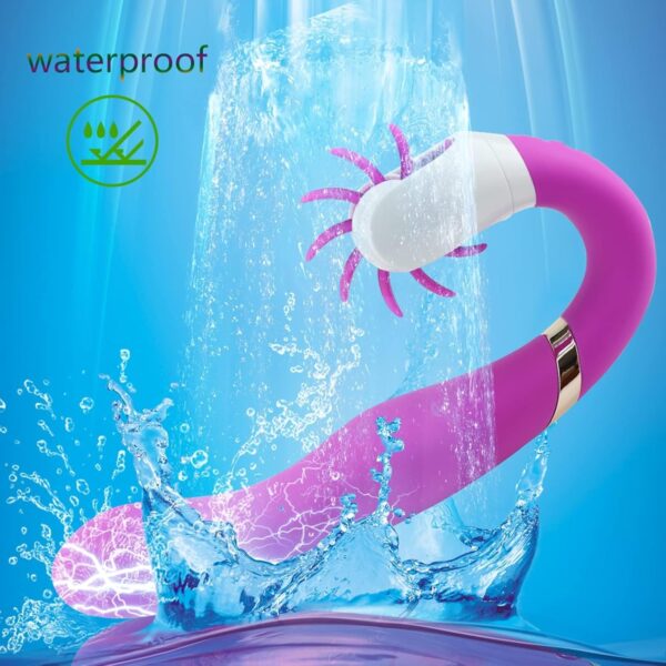 USB fast charging and IPX6 waterproof The right silicone G-spot vibrator for you, tongue licking dildo vibrator with 12 vibration modes and 12 tongue frequency modes clitoral vibrator sex toy for wome - Image 4