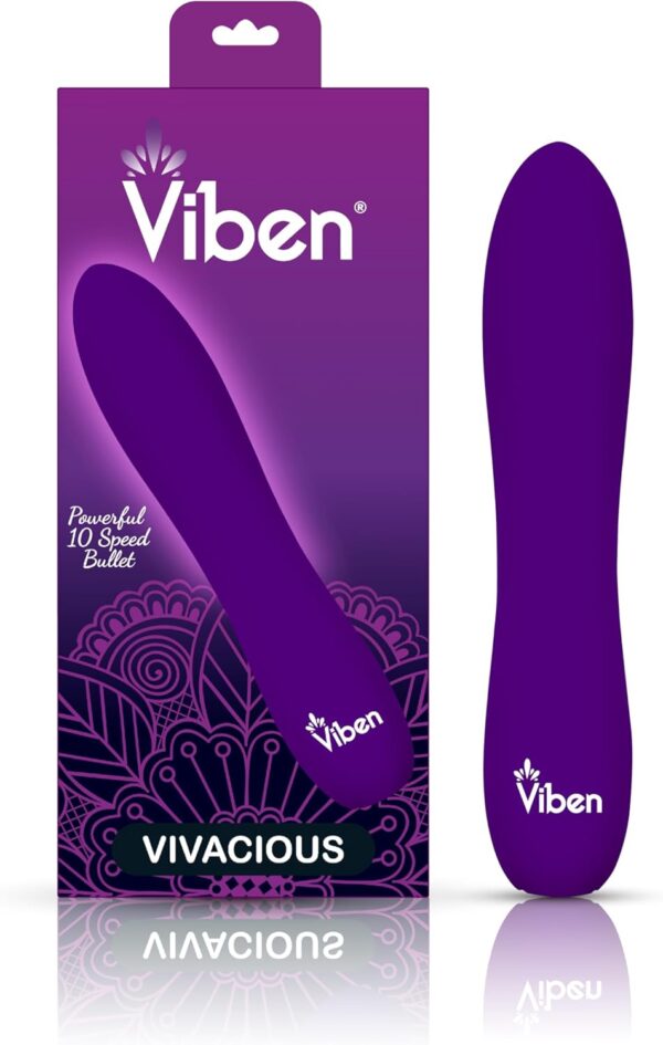 Viben Vivacious Bullet Vibrator | 10 Function Power Bullet | Premium Silicone Rumble Motor | USB Rechargeable Waterproof Adult Toys | Violet - Image 6