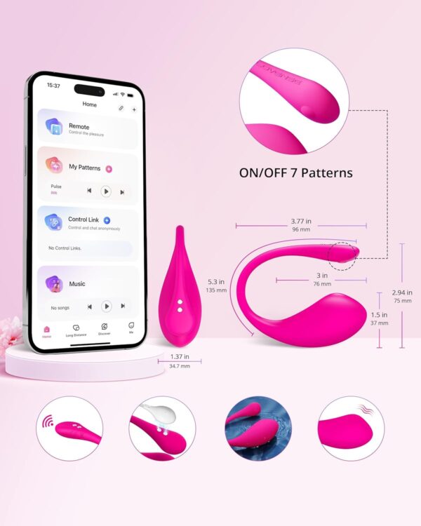 LOVENSE Vulse Vibrator Thrusting & Vibration 2 in 1 Sex Toys, G Spot Stimulator+LOVENSE Lush 3 Bullet Vibrator for Women Adult Sex Toys,Rose Pink - Image 8