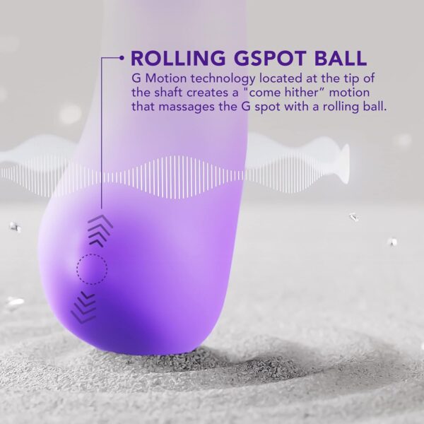 Blush Novelties Wellness G Ball Vibrator - Rechargeable 7G Spot Stimulating Massage Wand - 10 Unique Vibrating Functions - Ultrasilk Smooth Puria Silicone - IPX7 Waterproof 1 Yr Warranty - Purple - Image 3