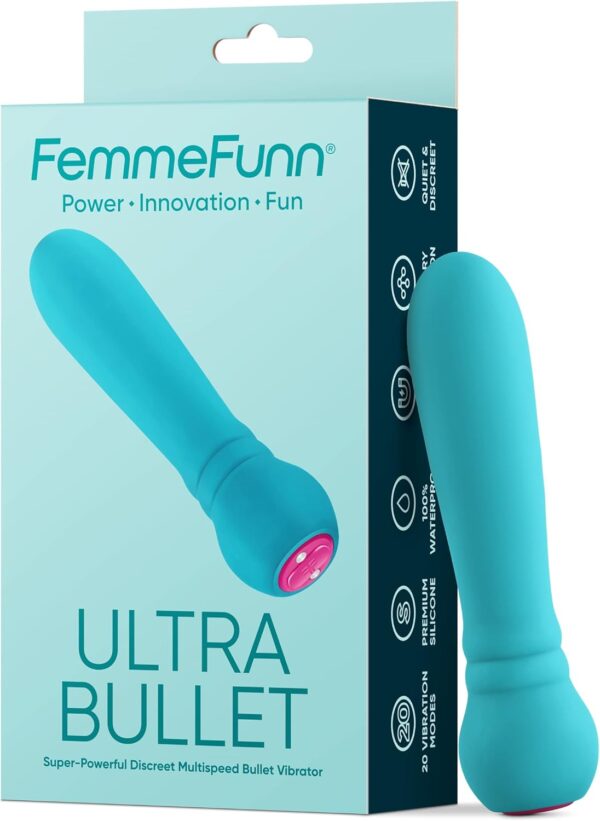 Ultra Bullet Vibrator - 20 Powerful Modes USB Rechargeable & Whisper Quiet Bullet Massager Vibrators for Women (Turquoise) - Image 7