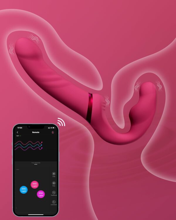 LOVENSE Lush 3 Egg Shape Bullet Vibrator Sex Toy for Vulva Owners+LOVENSE Lapis Strapless Strap on Dildos Double-Ended G Spot Vibrator Adult Toy for Couple Pegging - Image 7