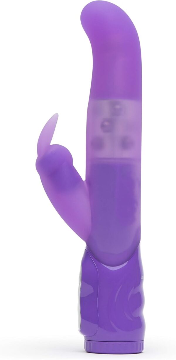 Lovehoney Dream Rabbit Vibrator - 5.5 Inch Silicone Curved G Spot Vibrator for Women with Rotating Beads - Dual Stimulation Adult Sex Toy - Rechargeable & Waterproof - Purple - Image 2