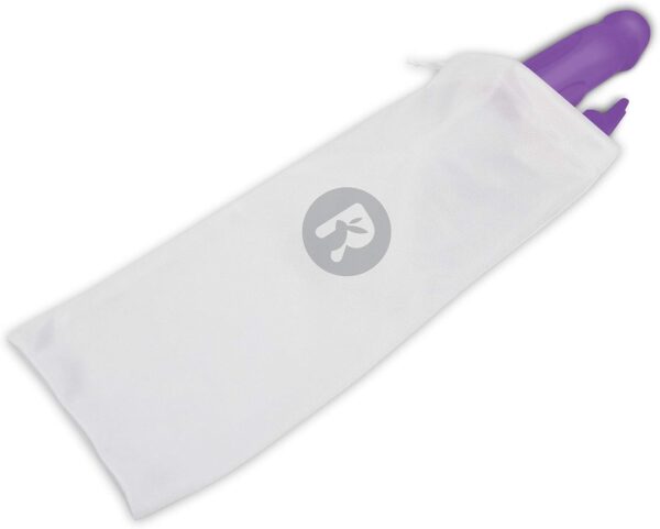 Realistic Rabbit Vibrator with Throbbing Shaft (Includes: USB Rechargeable Charger, Satin Storage Bag, and User Guide), Purple - Image 5