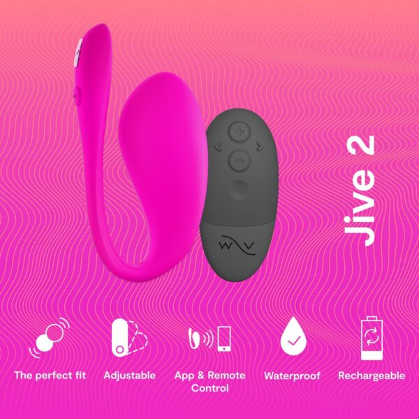 Womanizer Premium 2 Pink Pleasure Air Clitoris Sucker & We-Vibe Jive 2 Pink Remote Control Wearable Egg Vibrator - Female Sex Toys Bundle - Image 3