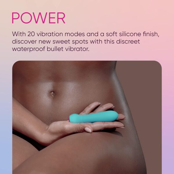 Ultra Bullet Vibrator - 20 Powerful Modes USB Rechargeable & Whisper Quiet Bullet Massager Vibrators for Women (Turquoise) - Image 4