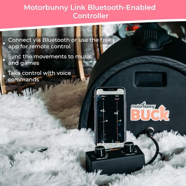 Motorbunny Buck Ride-On Vibrator & Self Thrusting Dildo Sex Machine with 3 Attachments, Thrust, Vibration, Remote App Controlled Dildo Machine, Adult Sensory Sex Toys for Couples, Men, Women - Image 4