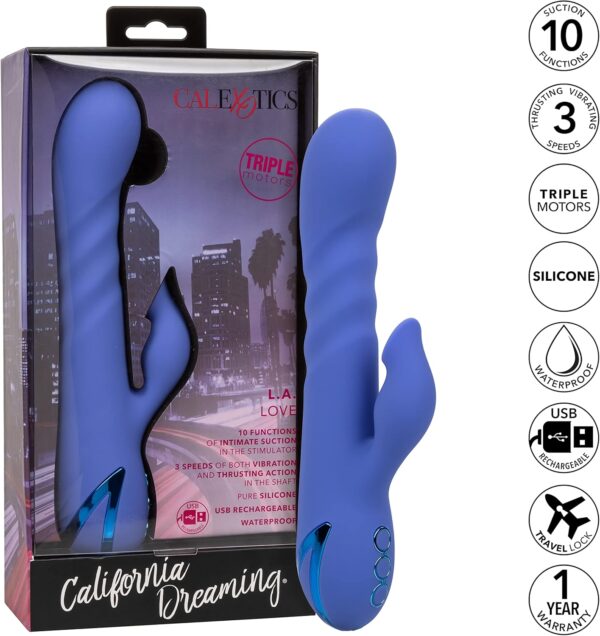 CalExotics California Dreaming L.A. Love Vibrator - SE-4351-12-3 Blue - Image 3