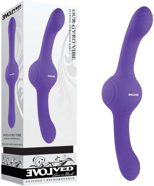 ASK GRANDPA GOURMET COFFEES Evolved Our GYRO Vibe - Purple 29.5 cm USB Rechargeable Super Double Vibrator, One-Size