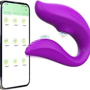 Female Vibrator, Female Couple Clitoral Stimulator, Nipple Clitoral Anal Vibrator, Adult Toys, Female Sex Toys with 10 Sucking and 10 Vibrating Modes, G-Spot Vibrator, Insertion Vibrator (Purple)