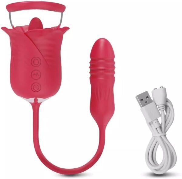 Female Vibrator, Sucking Vibrator, G-Spot Vibrator, Dildo Vibrator for Women with 10 Suction and Vibration Patterns, Adult Sex Toys, Red Clitoral Vibrator (Telescopic Version)