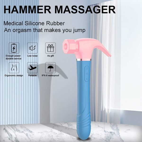 Hammer Vibrator Sex Toys, G Spot Vibrator with 7 Sucking & Thrusting 10 Vibration Modes, Thrusting Vibrator for Stimulator, Personal Massager for Women Adult Toys (Pink)