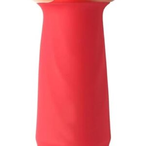 INMI Racy Rose Premium Silicone Thrusting and Clitoral Licking Rose Vibrator for Women. Multi Speed and Patterns of Licking Thrusting & Vibration with a Textured Shaft. 8 Inches Long, Red.