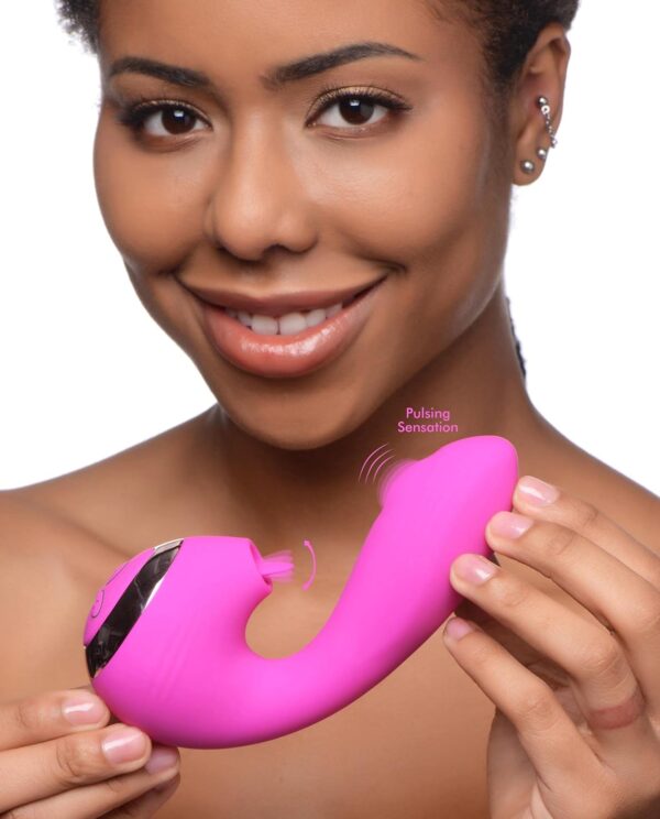 Inmi 10X Licking G-Throb Rechargeable Silicone Vibrator, Pink