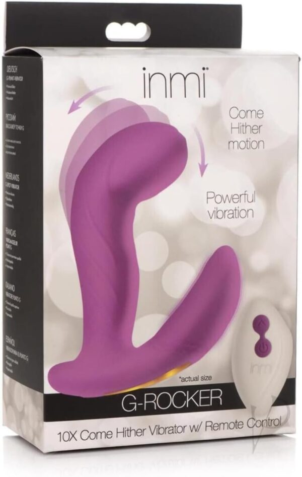 Inmi G-Rocker 10X Come Hither Silicone Vibrator with Remote Control, Purple