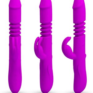 LeLuv Rechargeable Rabbit Vibrator Thrusting and Rotating Purple Smooth Silicone