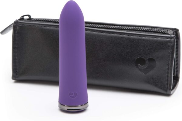 Lovehoney Desire Bullet Vibrator - 3.5 Inch Silicone Mini Bullet Vibrator with Tapered Tip - Multispeed Bullet Vibrator for Women with Storage Case - Rechargeable & Waterproof - Purple