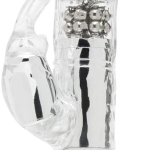 Lovehoney Jessica Rabbit Xtra Rabbit Vibrator - 5.5 Inch Girthy Vibrator for Women with Rotating Beads - 7 Patterns & 3 Speeds - Dual Stimulation Adult Sex Toy - Waterproof - Clear