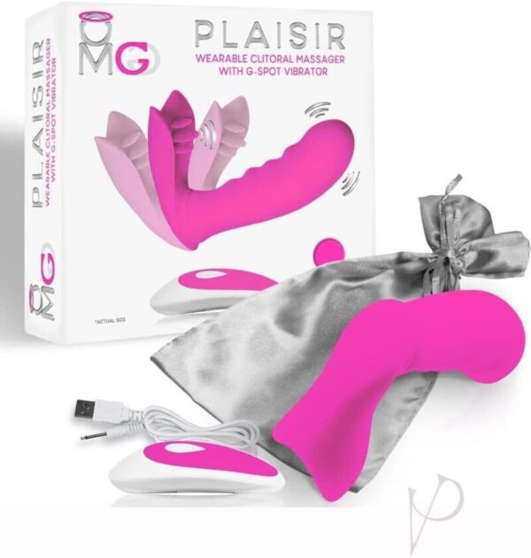 OMG Plaisir OMG-RV-19 Remote Clitoral Massager with G-Spot Vibrator Remote Controlled, Pink