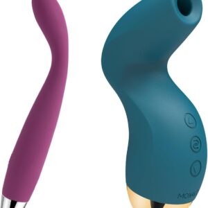 SVAKOM Pulse Pure Clit Stimulator Nipples Sucker with 5 Modes 3 Intensity + SVAKOM Coco G Spot Vibrator - 8 Seconds to Climax Finger Shaped Waterproof Vibes for Women