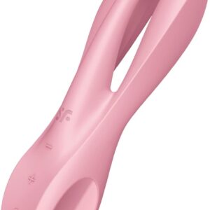 Satisfyer Threesome 1 Lay-On Vibrator - Powerful Vibrating Clitoral and Labia Stimulator, Personal Massager, Sex Toys for Women - Waterproof, Rechargable (Pink)