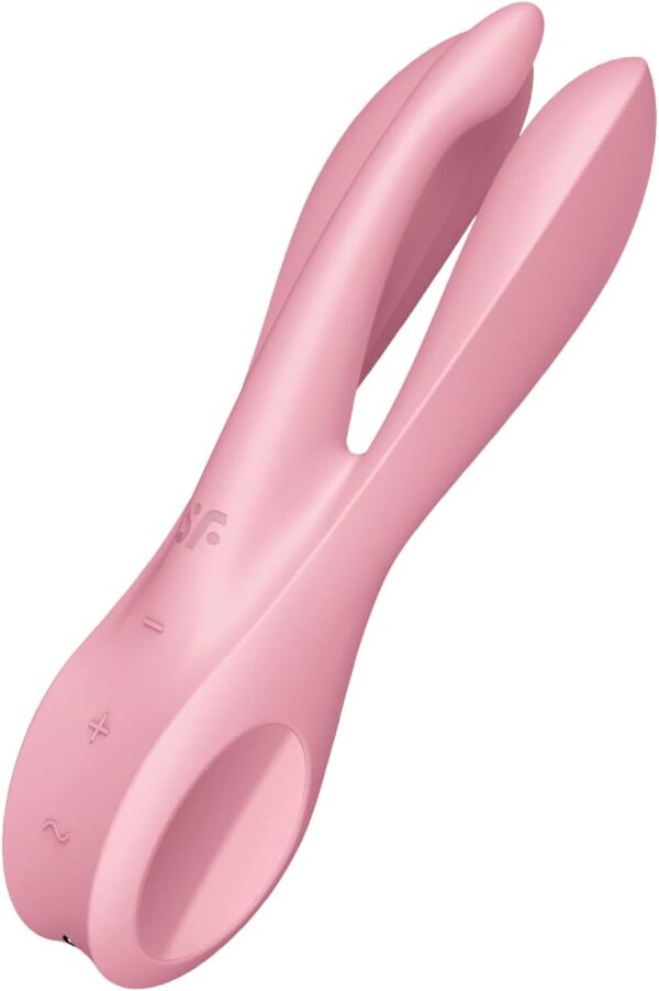 Satisfyer Threesome 1 Lay-On Vibrator - Powerful Vibrating Clitoral and Labia Stimulator, Personal Massager, Sex Toys for Women - Waterproof, Rechargable (Pink)