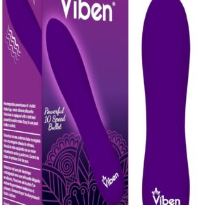 Viben Vivacious Bullet Vibrator | 10 Function Power Bullet | Premium Silicone Rumble Motor | USB Rechargeable Waterproof Adult Toys | Violet