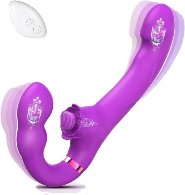 Vibrator 2 in 1 Flapping G Spot Dildo Vibrator for Women Control Clitoris Vaginal Massage Women Masturbator Adult Sex Toys Vibrator(Purple)