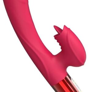 Vibrator Powerful Rabbit Vibrator Women G Spot Vaginal Massage with Tongue Licking Vibrating Heating Vibrator Dildo Adult Sex Toys for Women