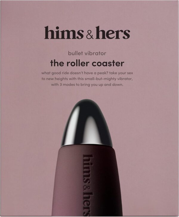 hims & hers Roller Coaster Bullet Vibrator with 3 Vibration Patterns, Compact 5 inch Design, USB-Rechargeable Lithium Battery, Made from Waterproof Silicone